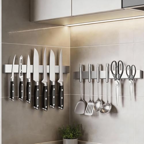 16 Inch Magnetic Knife Strips (16 Inch / Silver)