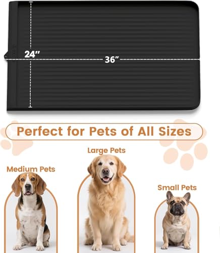 Dog Food Mat 36"x24" (Black)