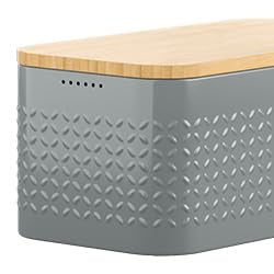 Metal bread box with linen bread US