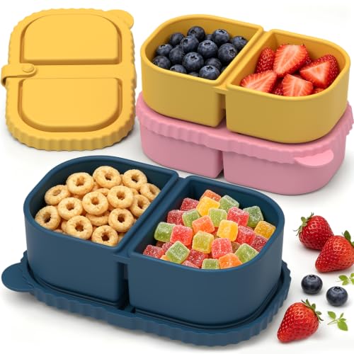 8 oz Reusable Silicone Snack Containers with Lids