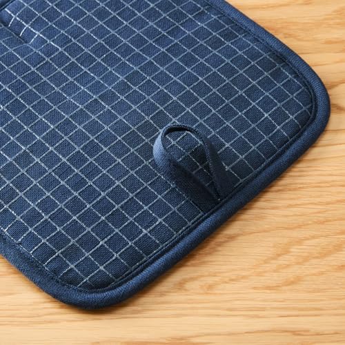 Gourmet Series Gridlines Pot Holders 2 (Ink Blue)