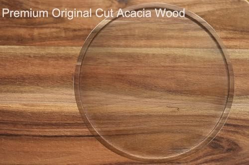 Acacia Wood Lazy Susan Organizer Kitchen Turntable for Cabinet Pantry Table Organization
