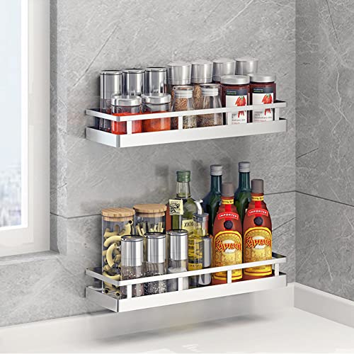 SUS304 Stainless steel Wall Mount Spice Rack Storage Basket