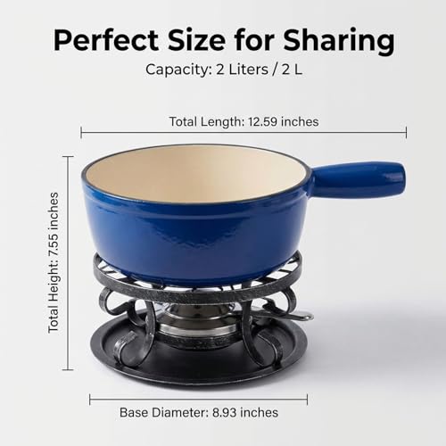 Cast Iron Cheese Fondue Pot Set