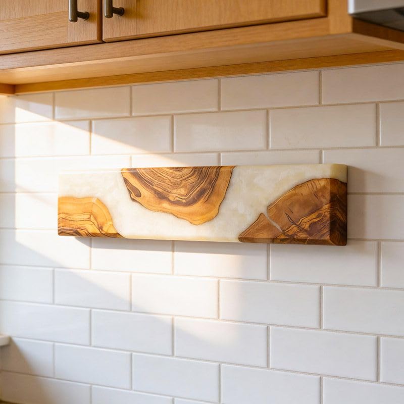 15.7 Inch Magnetic Knife Holder for Wall (White / 15.7in)