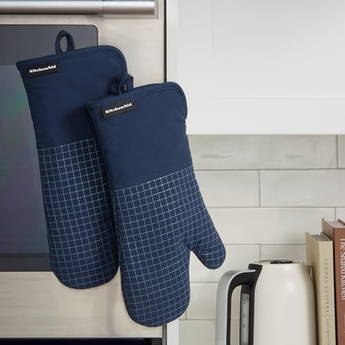 Gourmet Series Gridlines Oven Mitts 2 (Ink Blue)