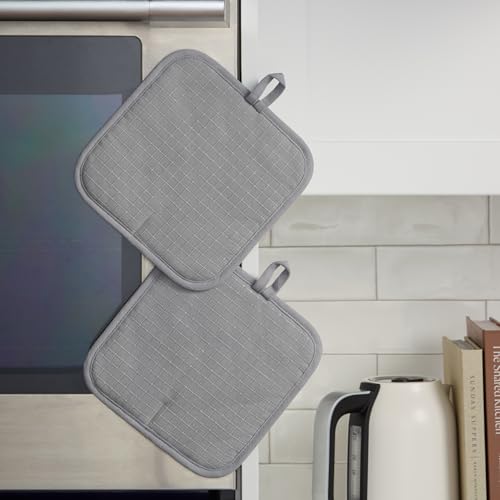 Gourmet Series Gridlines Pot Holders 2 (Matte Grey)