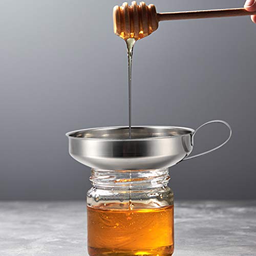 4 Pcs Stainless Steel Canning Funnels with Fine Mesh Strainer