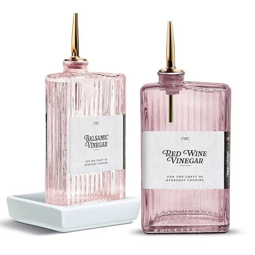 Olive Oil Dispenser Bottle (Pink Textured / 2 Pack)