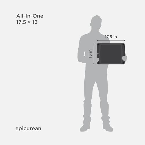 All-In-One Cutting Board with Non-Slip Feet, 17.5" x 13", Slate/Black (17.5"L x 13"W / Slate/Black)
