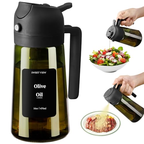 Olive Oil Sprayer for Cooking 16oz (Black / 1 Pack)