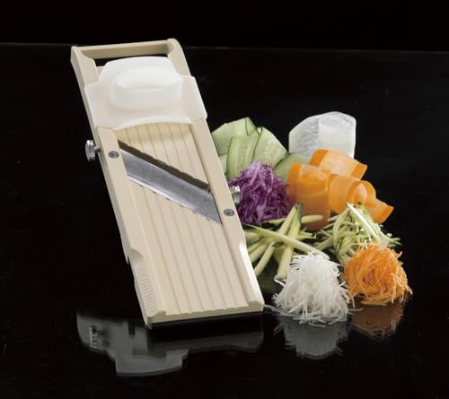 Mandoline Slicer with 4 Blades (Classic Slicer, Beige)