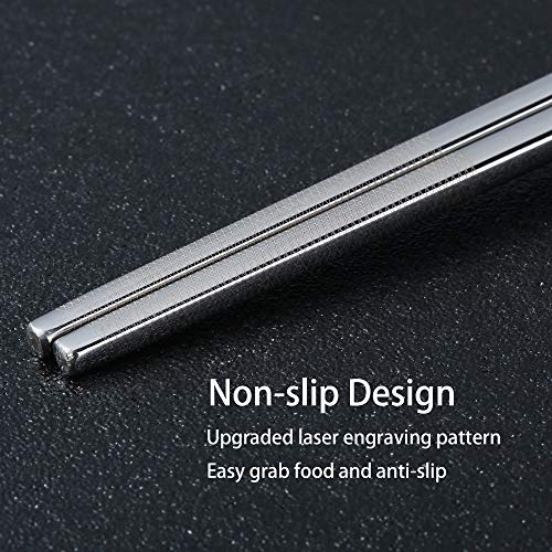 Chopsticks Reusable Titanium Plated Metal Chopsticks 304 Stainless Steel Chopstick Dishwasher safe Japanese Korean lightweight Engraved Anti