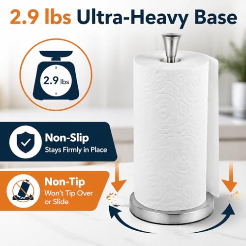 Stainless Steel Black Paper Towel Holder Designed for Easy One