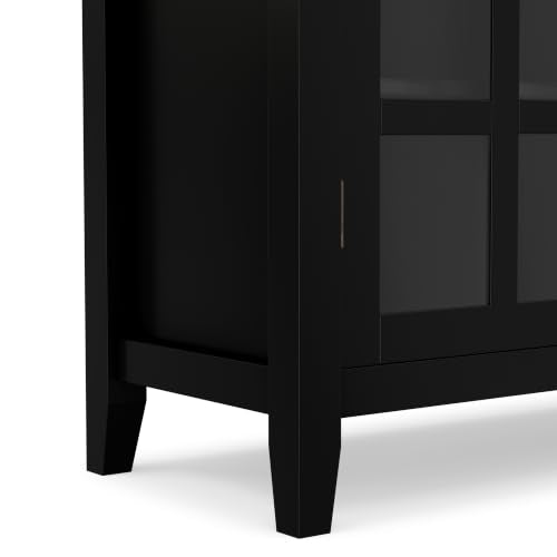 Artisan Solid Wood 38 inch Wide Transitional Medium Storage Cabinet in Honey Brown for the Living Room