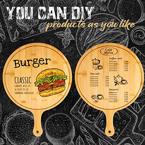 10 Pcs Round Acacia Wood Cutting Board with Handle