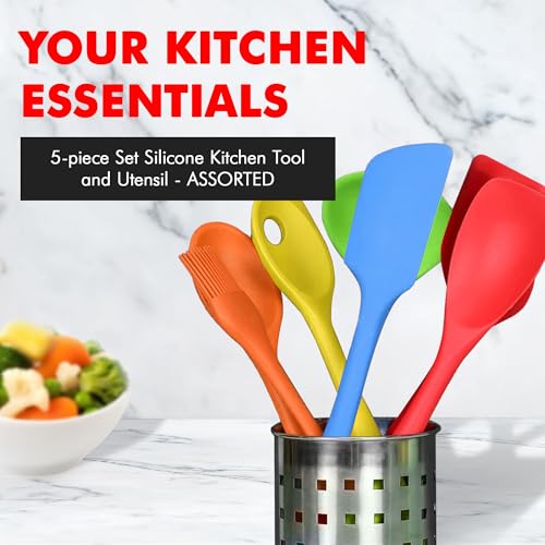 5 Piece Multicolored Premium Silicone Kitchen Tool Set (5 Piece Set / Assorted)