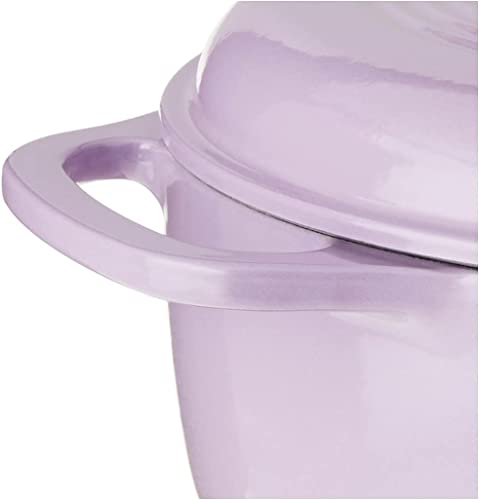 7.5 Quart Enameled Cast Iron Oval Dutch Oven with Lid (Lilac)