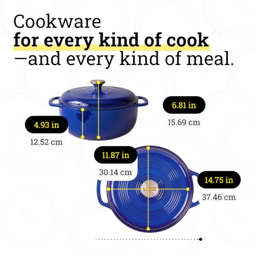 Essential Enamel Cast Iron Dutch Oven (Indigo)