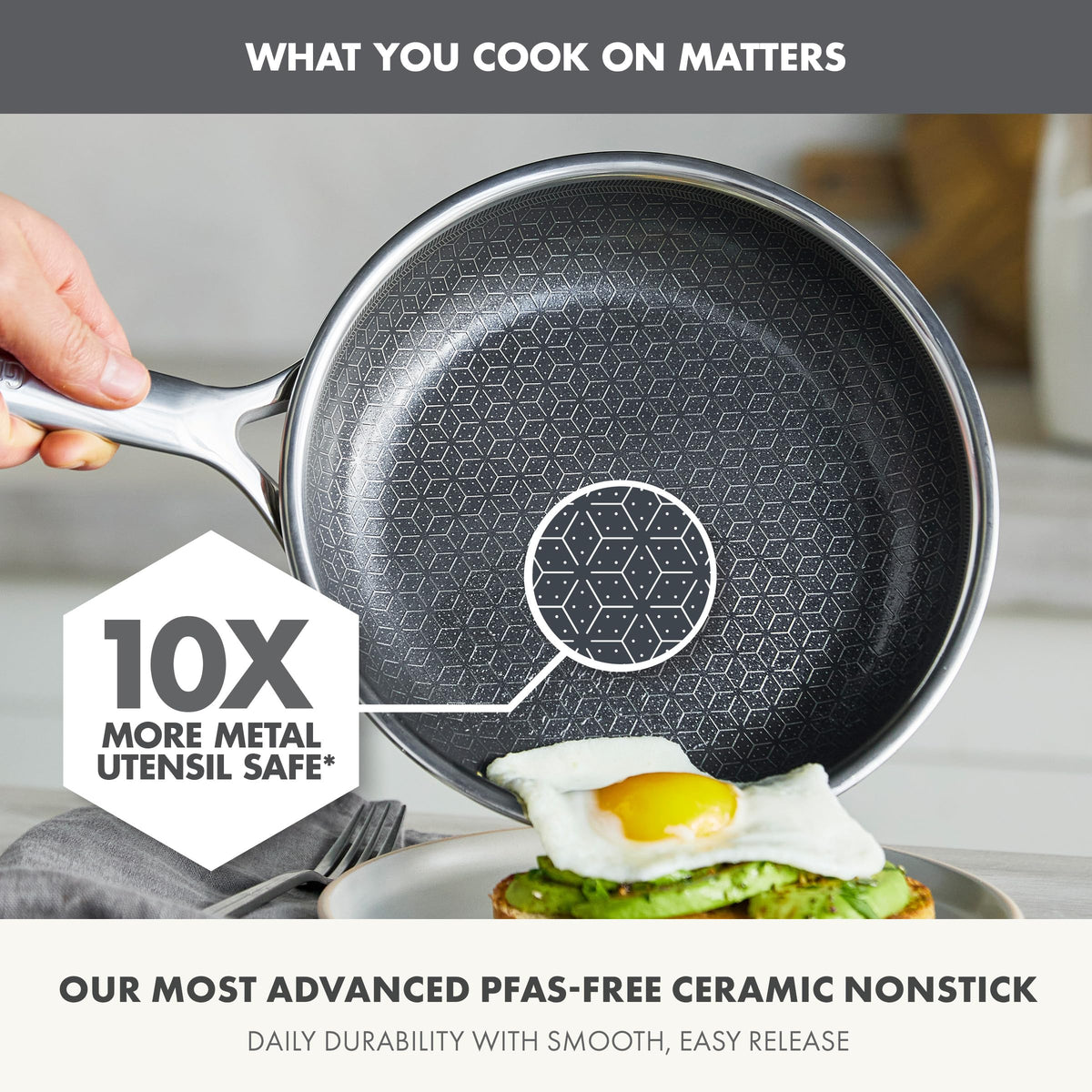 Hybrid Spectra 10" Stainless Steel PFAS (10" Frying Pan Skillet)