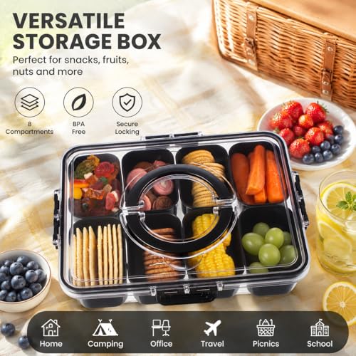 Divided Serving Tray with Lid and Handle