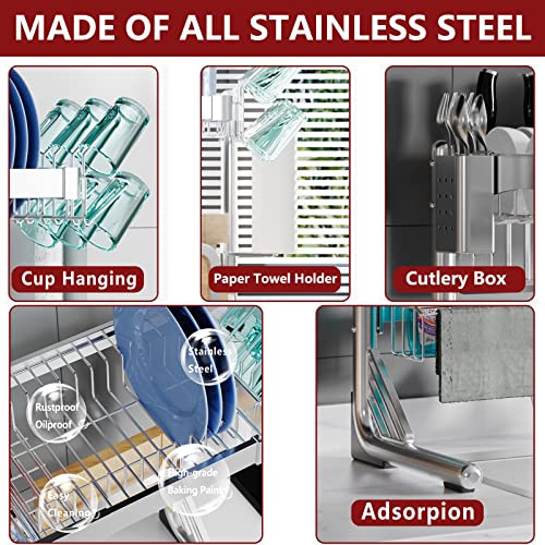 Over Sink Dish Drying Rack (Silver / 2 Tier)