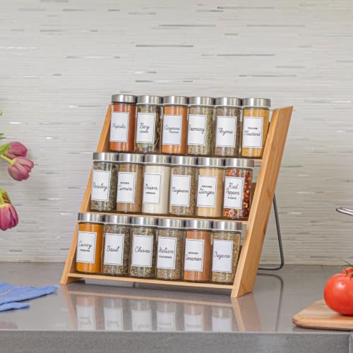 18 Jar Bamboo Compact Spice Organizer