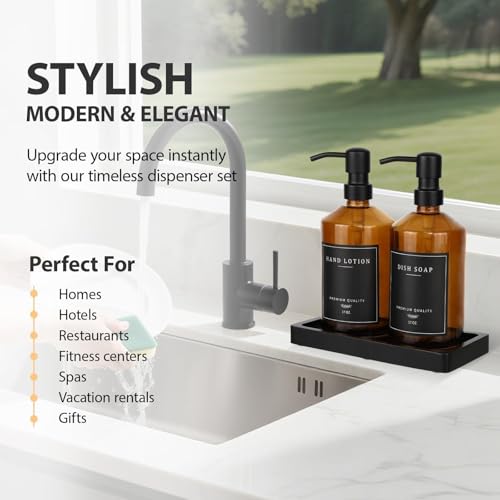 Glass Kitchen Soap Dispenser Set