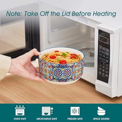 Ceramic Bowls with Lids Set of 4