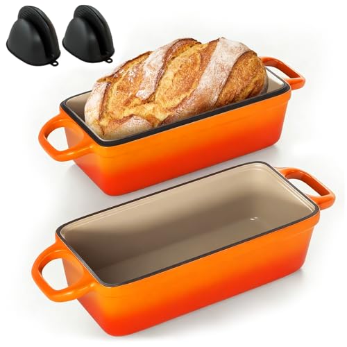 2 IN 1 Cast Iron Bread Loaf Pan with Lid