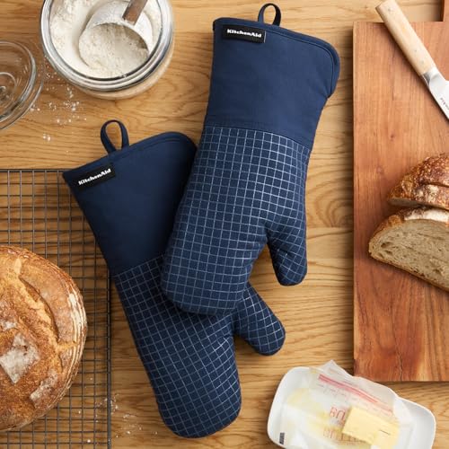 Gourmet Series Gridlines Oven Mitts 2 (Ink Blue)