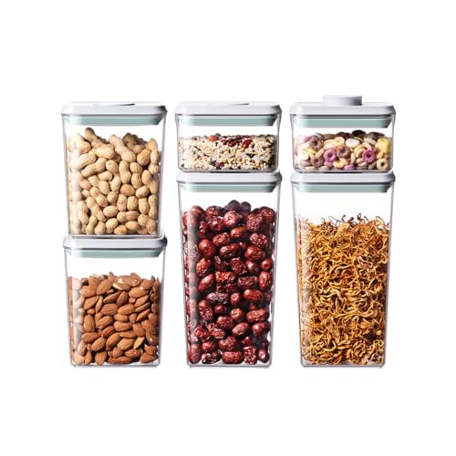 Pop Airtight Food Storage Containers with Lids Stackable Containers for Kitchen Pantry Organization Ideal for Cereal Snacks Flour Sugar Coffee and Spaghetti