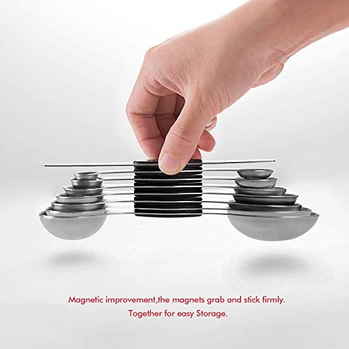 Measuring Cups and Magnetic Measuring Spoons Set (Black)