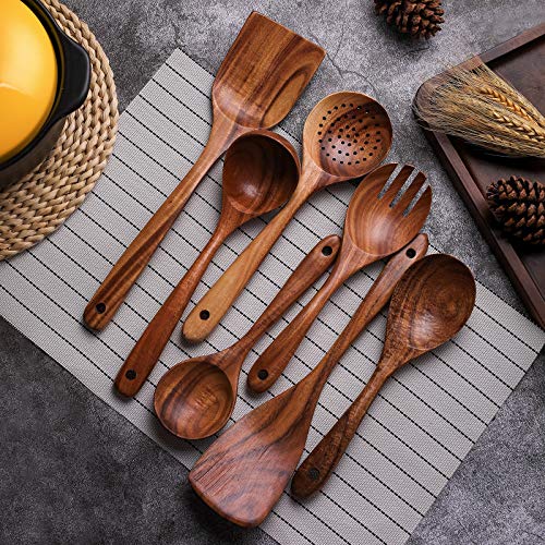 Wooden Non Stick Kitchen Pan Toolset 7 Pieces Set