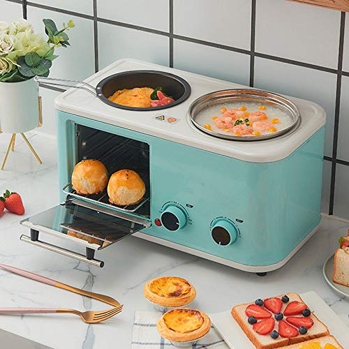 Electric 3 In 1 Household Breakfast Machine Mini Bread Toaster Baking Oven Omelette Fry Pan Hot Pot Boiler Food Steamer (D)
