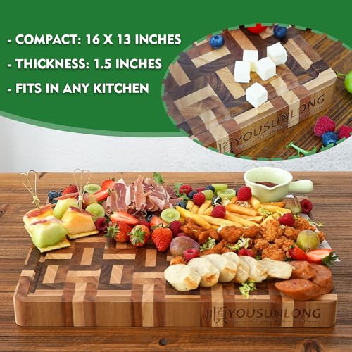 Cutting Board Large End Grain Acacia Wood Mixed With Oak (Acacia L)
