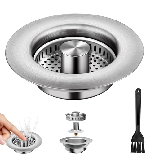 3in1 Kitchen Sink Drain Strainer & Sink Stopper