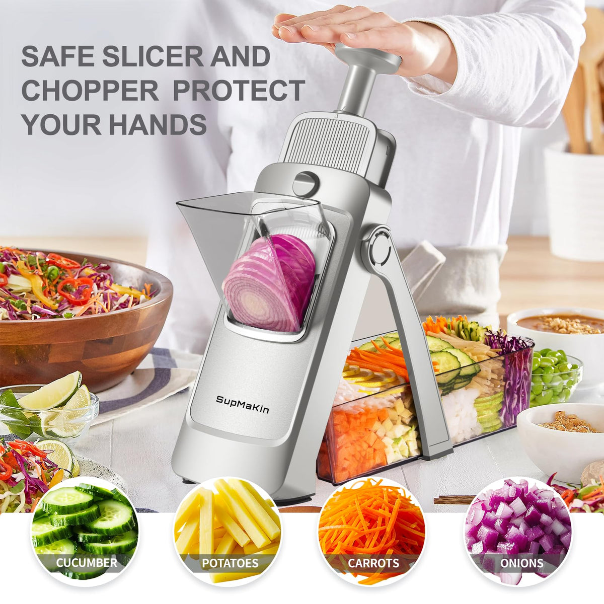 Safe Mandoline Slicer (S4 Gray)