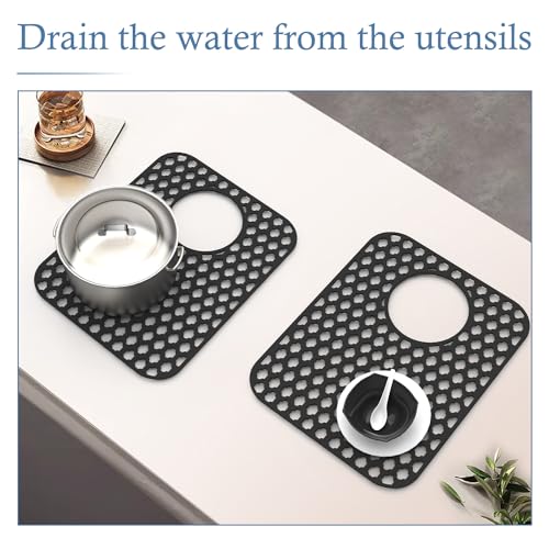 2 Pack Silicone Sink Protector for Kitchen Sink Bathroom