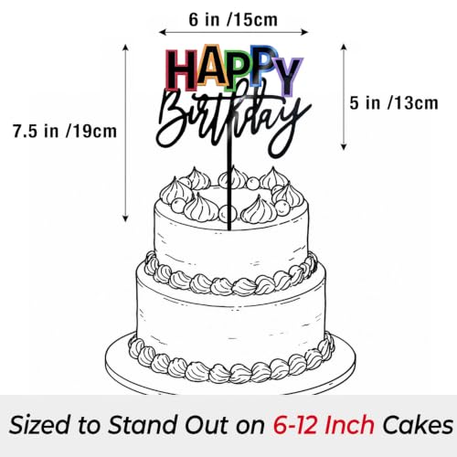 Acrylic Happy Birthday Cake Topper