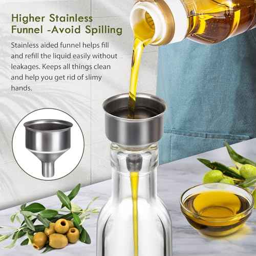 8 oz Glass Olive Oil Dispenser Bottles with Pourers