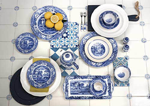 Blue Italian Sauceboat & Stand