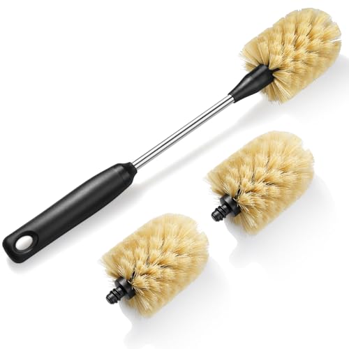 Water Bottle Cleaning Brush with 2 Replaceable Heads