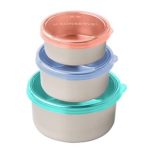 Stainless Steel Trio Food Containers with Silicone Lids