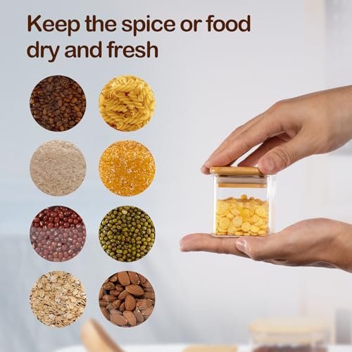 Airtight Glass Square Storage Containers with Bamboo Lids