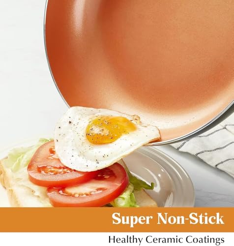 Copper Skillet Nonstick with Lid