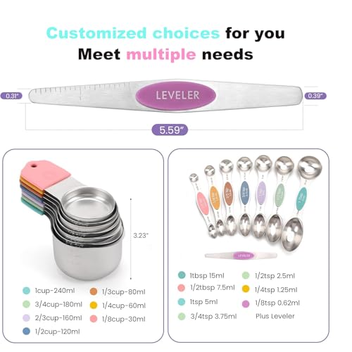 Magnetic Measuring Cups and Spoons Set (colorful)