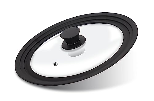 Universal Lid with Heat Resistant Silicone Rim for Pans