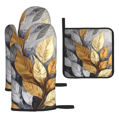 Oven Mitts and Pot Holders Sets Heat Resistant Hot Pads