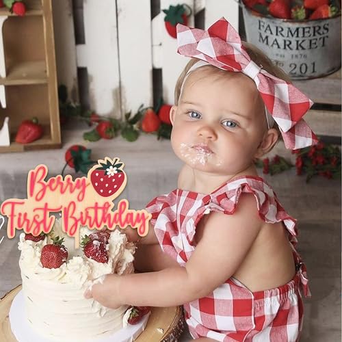 Strawberry Berry First Birthday Cake Topper